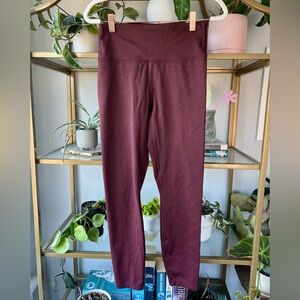 All in Motion 7/8 High-Waisted Leggings in Heathered Maroon